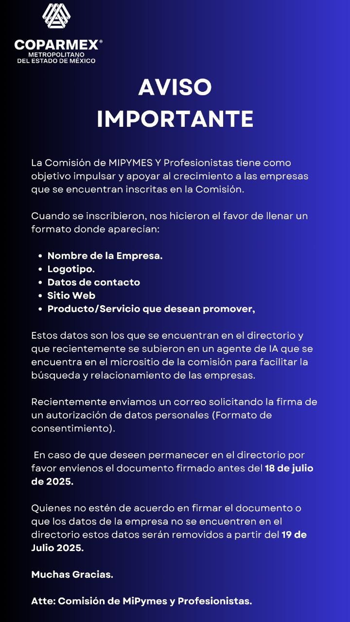 Boletín COPARMEX Metropolitano | SEN Enero 2025
